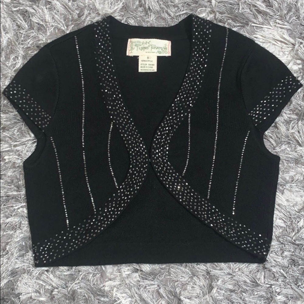 Black beaded shrug